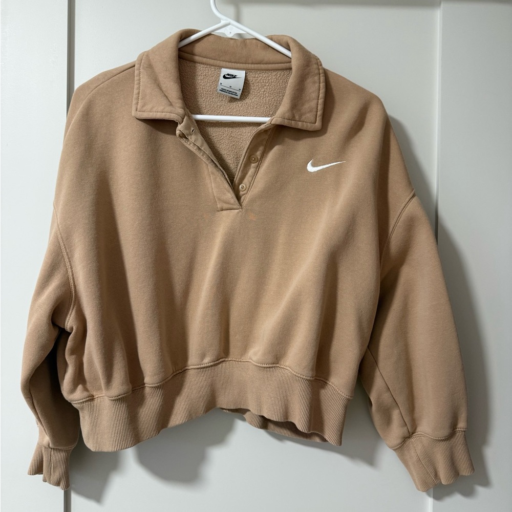 Nike Women's Beige Collared Sweatshirt